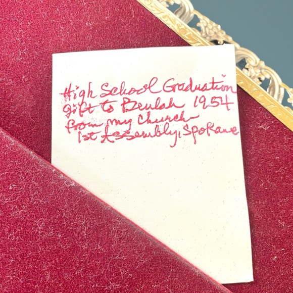 1954 Hollywood Regency Standing Mirror Vanity Display Tray 10x15” w/ Note - Picture 10 of 12